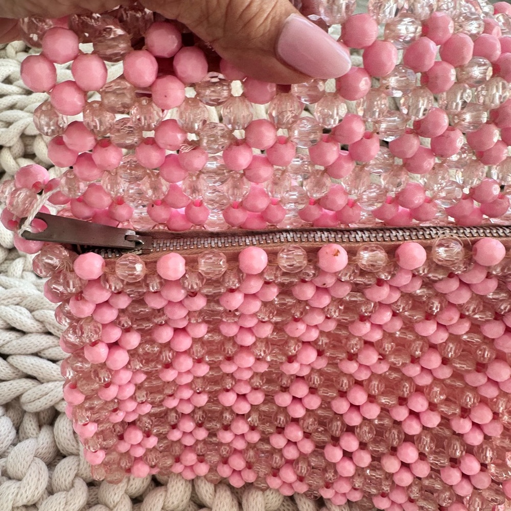 Pink Beaded Women's Bag - Picture 4 of 9